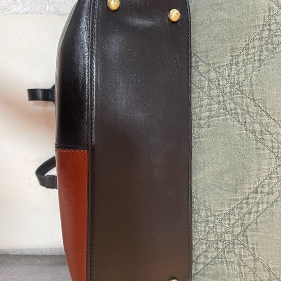 Patricia Nash Black and Brown Shoulder Bag with Geometric Design - Picture 3 of 4